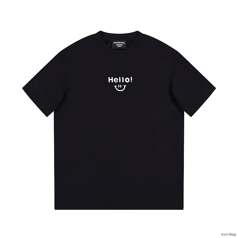 Balenciaga Smiley Print Street Style Black T-Shirt