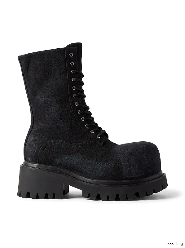 Balenciaga thick-soled work-style black boots
