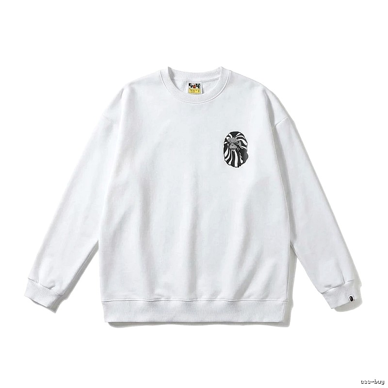 Bape Ape Head Minimalist Style White Sweatshirt