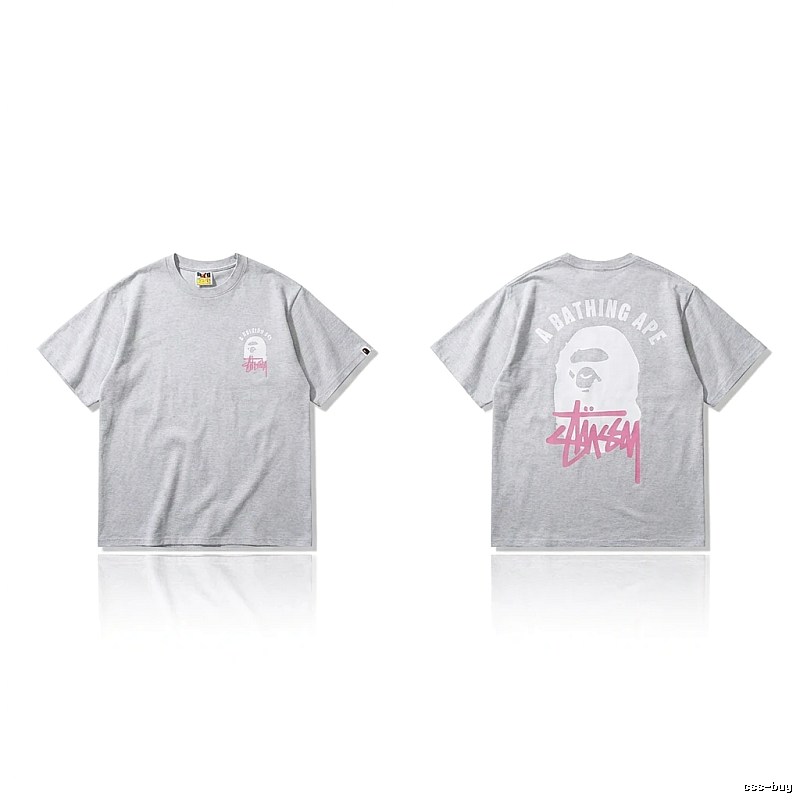 Bape Ape Head Trendy and Cool Style Gray T-shirt
