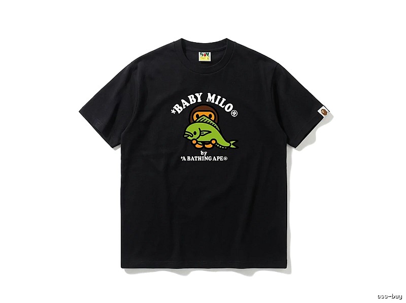 Bape BABY MILO Cartoon Style Black T-shirt