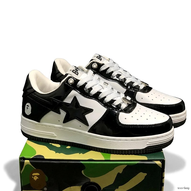 Bape black and white trendy wind board shoes