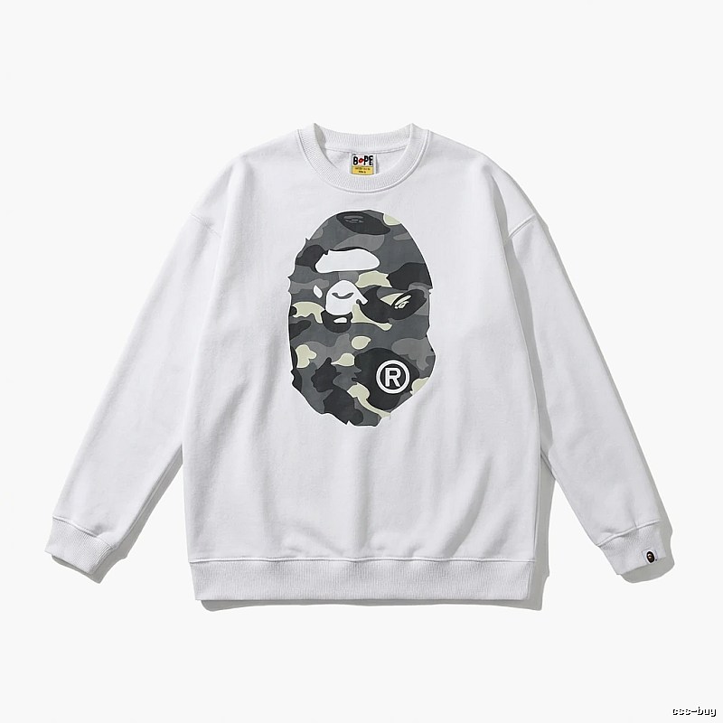 Bape Camouflage Ape Face White Sweatshirt