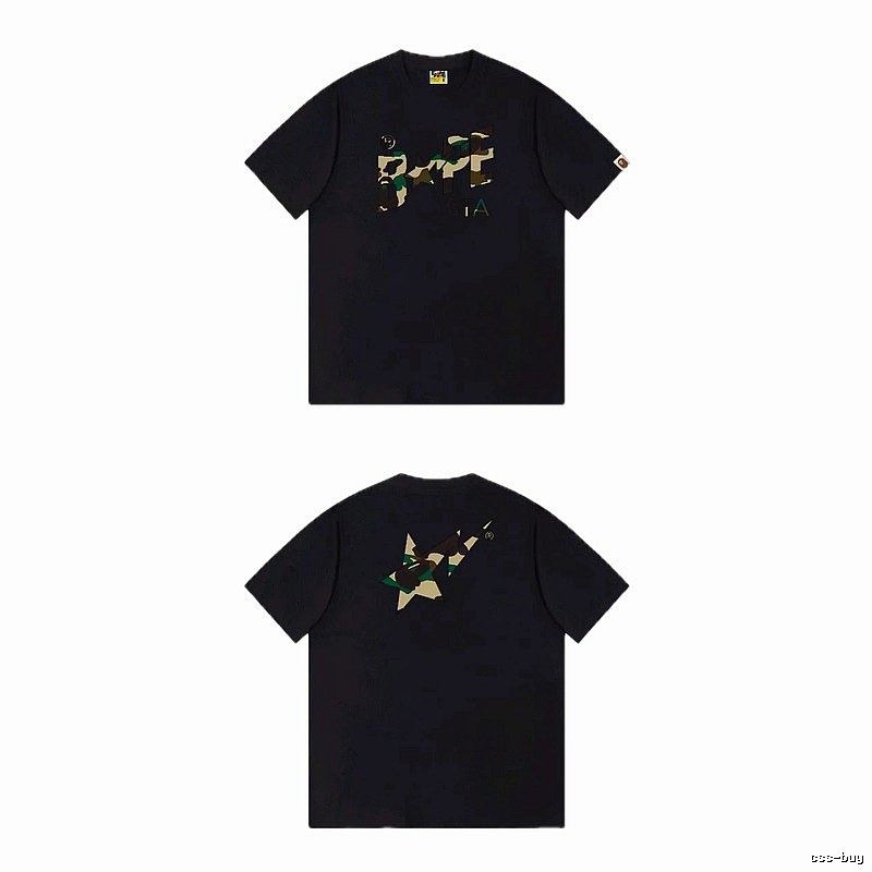 Bape camouflage style black T-shirt