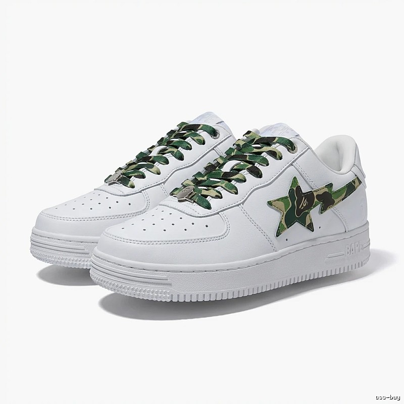 Bape camouflage-style white canvas shoes
