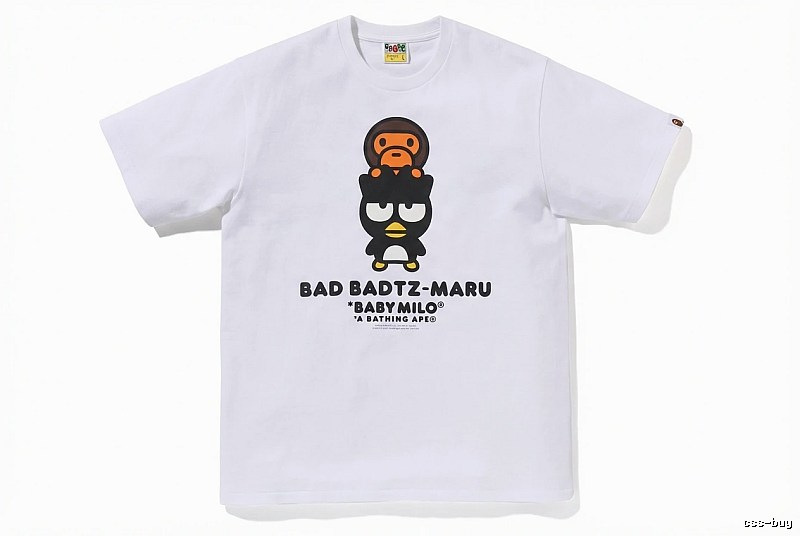 Bape cartoon - printed white T - shirt