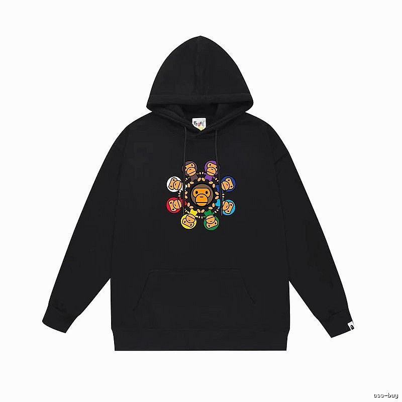 Bape Colorful Ape Style Black Hoodie