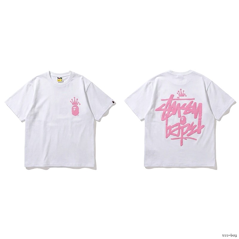 Bape Crown Graffiti Style White T-shirt