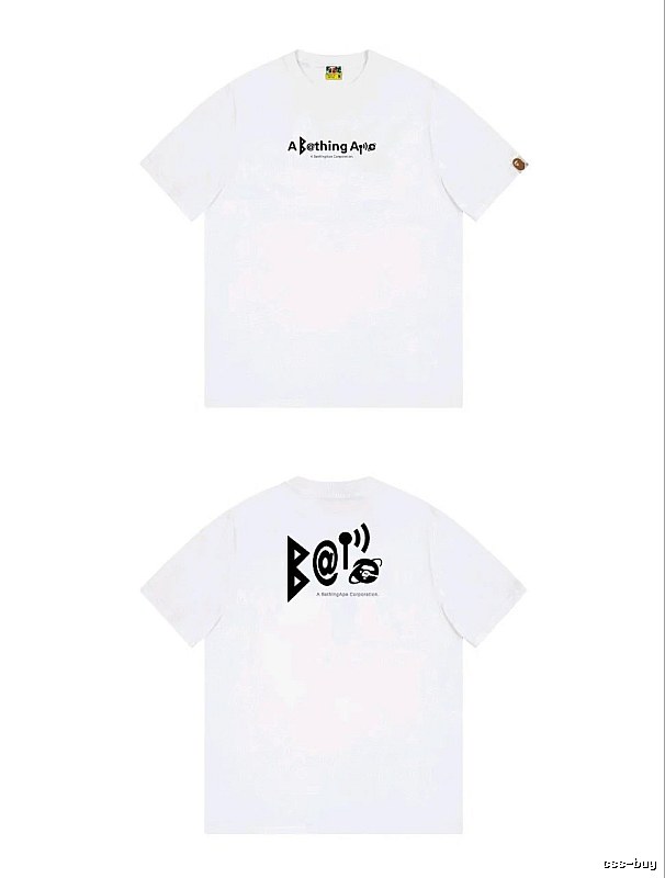Bape letter print simple white T-shirt