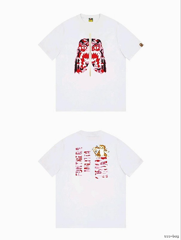 Bape Shark Camouflage Style White T-shirt