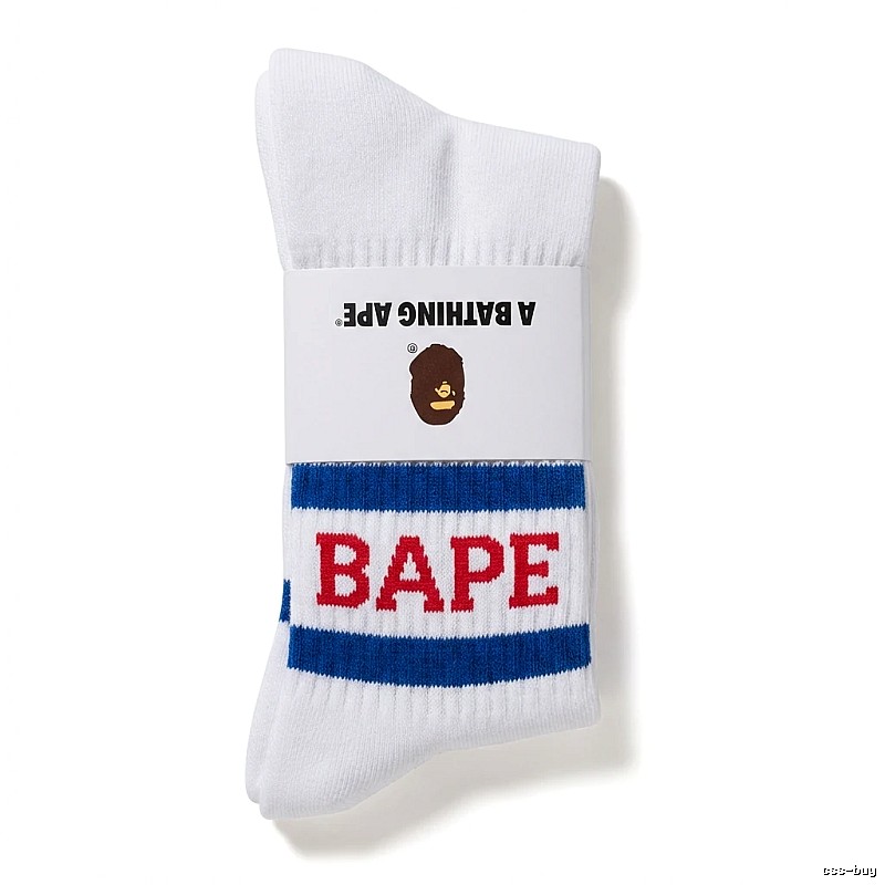 Bape striped trendy white socks