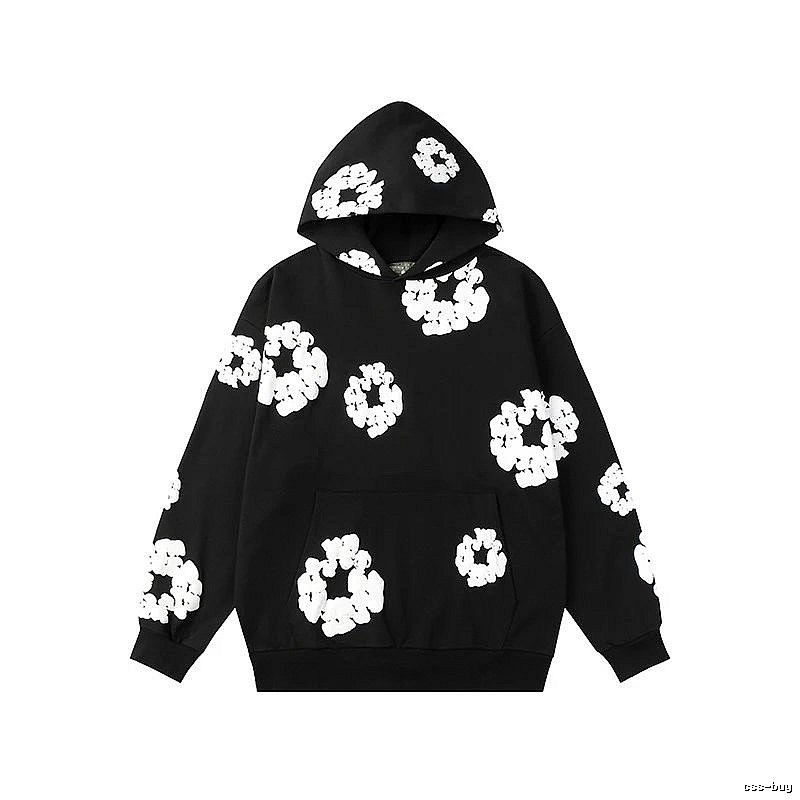 Black Bold Flower Pullover Hoodie
