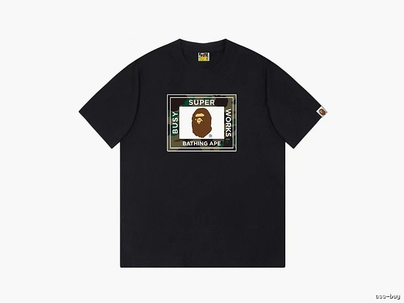 Black T-shirt with Bape ape head print