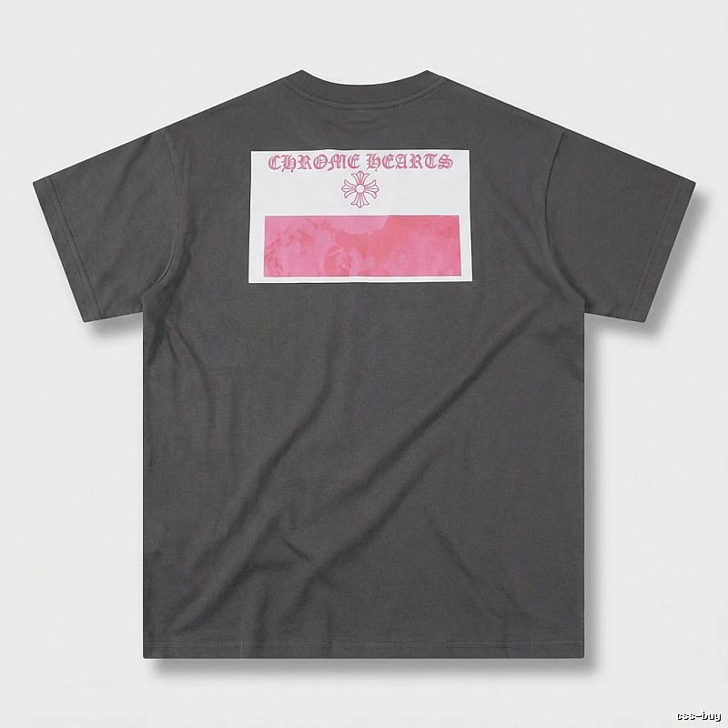 Black T-shirt with Chrome Hearts print style