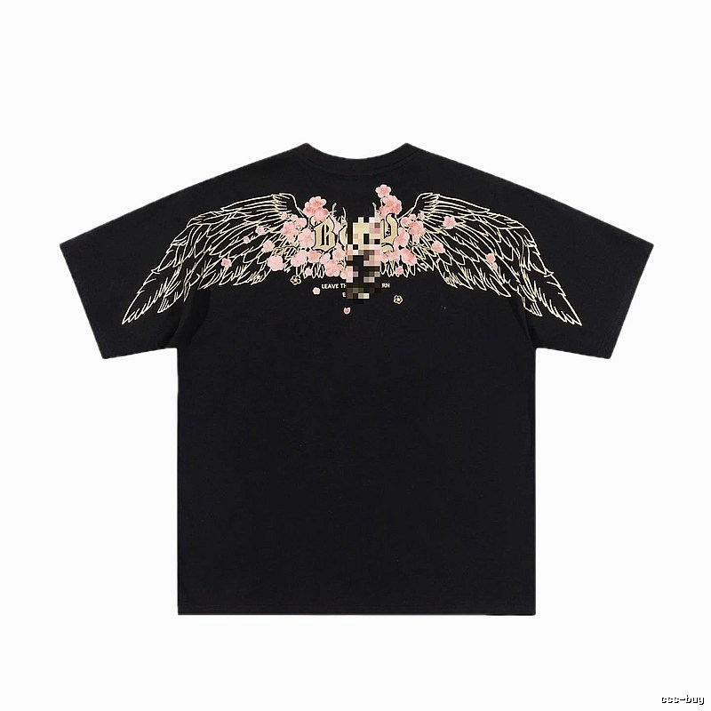 BOY Cherry Blossom Wings Streetwear Style Black T-Shirt