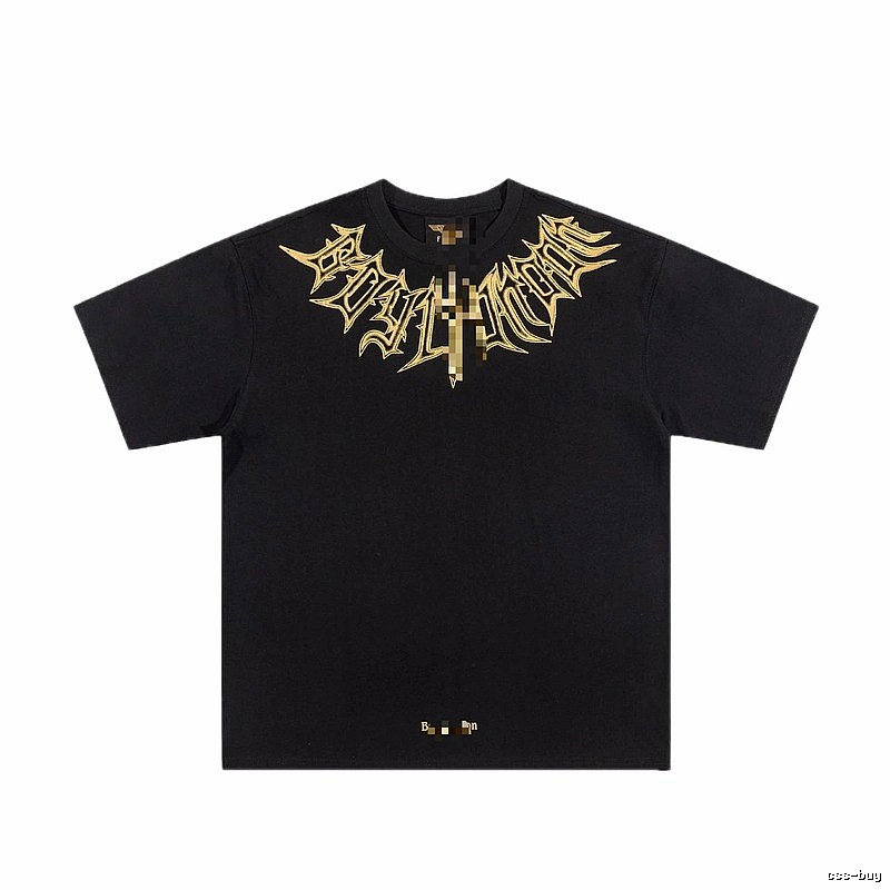BOY Gold-foiled Gothic Edgy & Trendy Black Short-sleeve T-Shirt