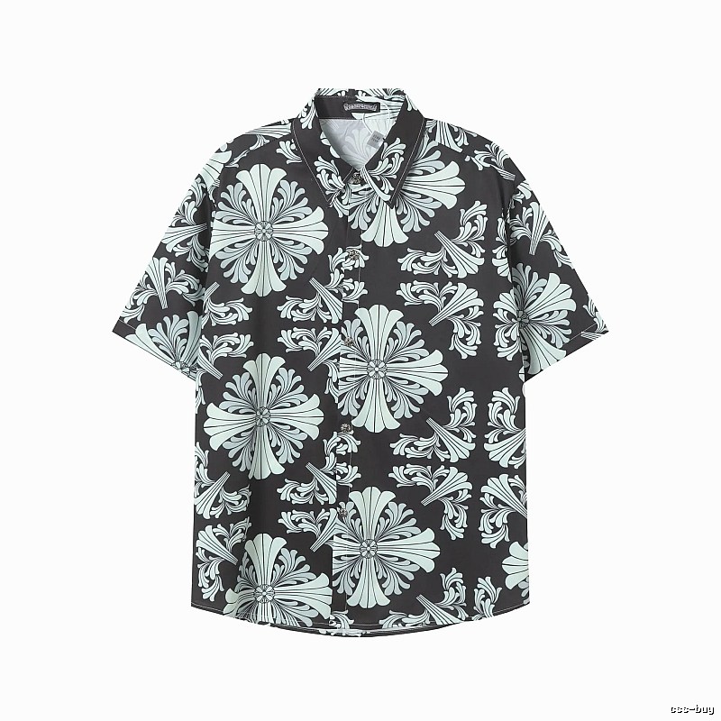 Button-Shirt Styling Black Floral Button Shirt Streetwear Look