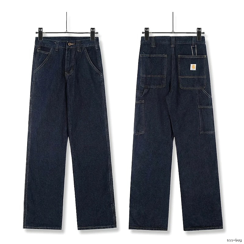 Carhartt workwear style dark blue jeans