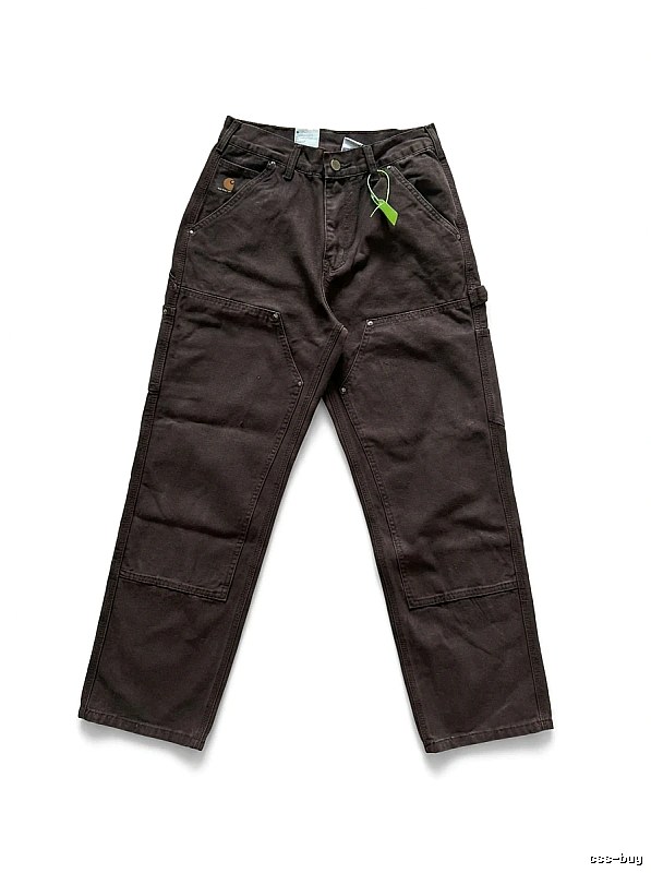 Carhartt workwear style dark brown long trousers