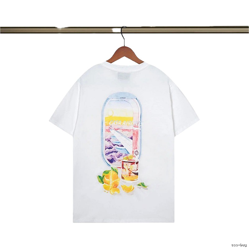 Casablanca Aviation Series Trendy Brand White T-shirt