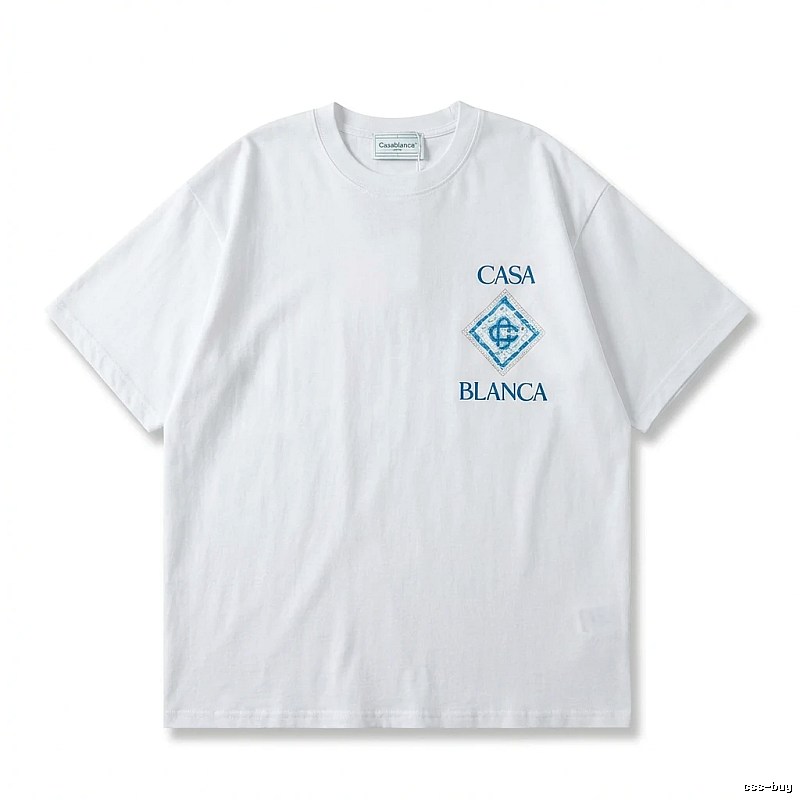 Casablanca Blue and White Minimalist Style T-shirt
