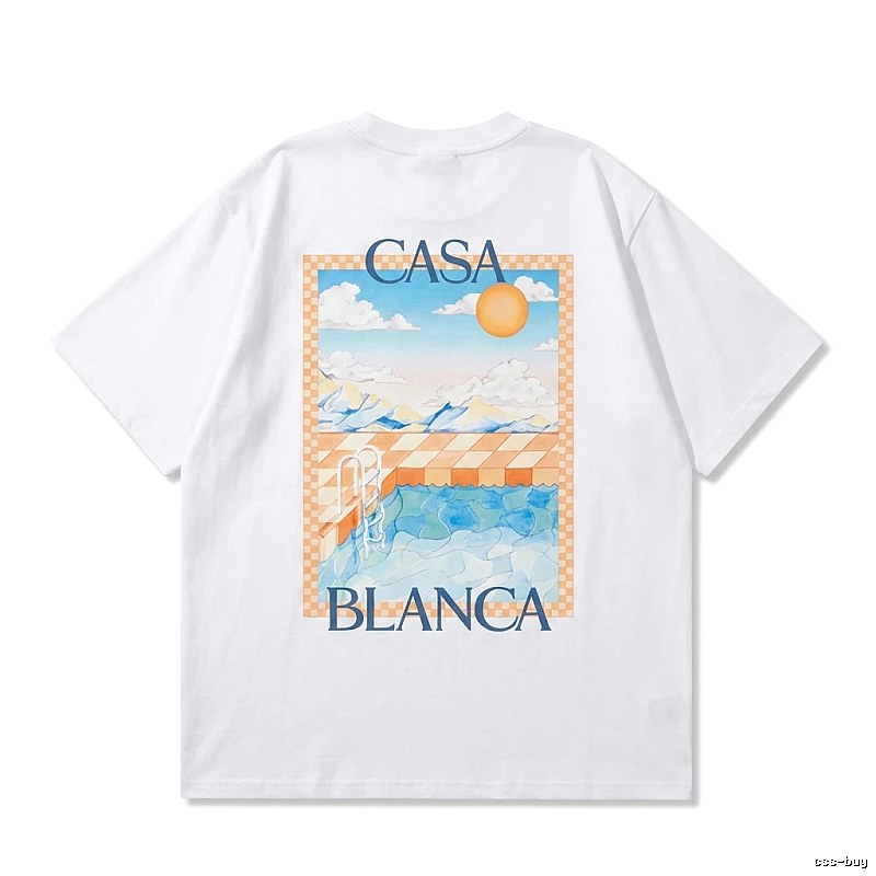 Casablanca printed casual white T-shirt