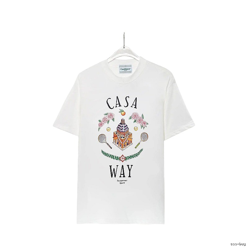 Casablanca printed casual white T-shirt