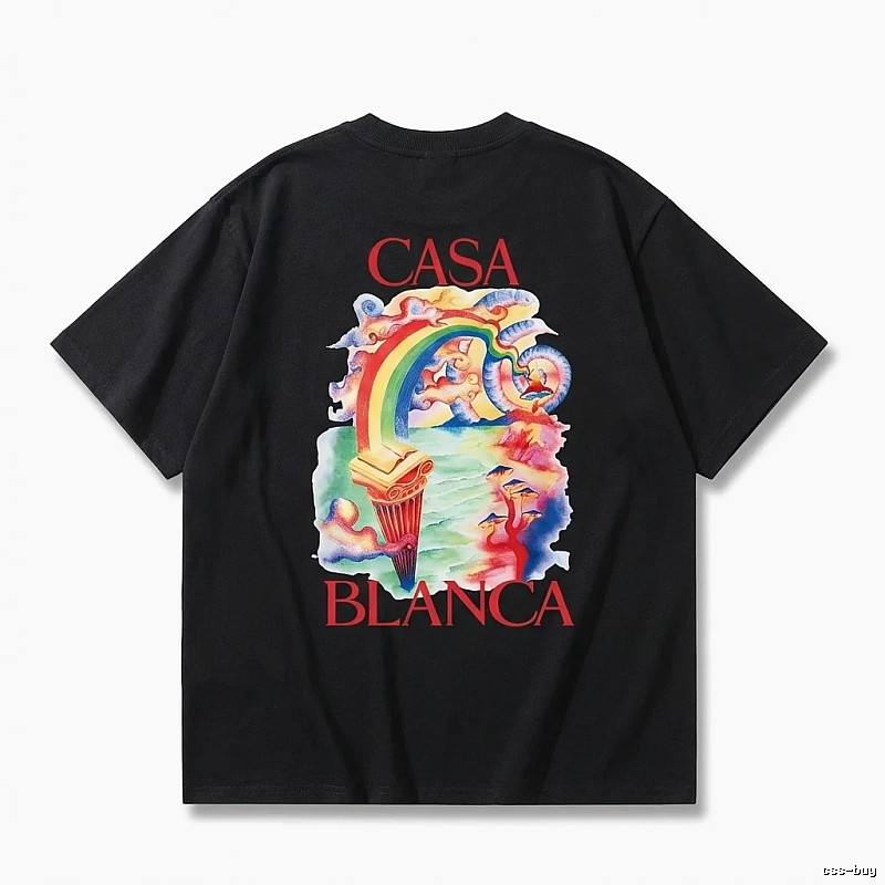 Casablanca Rainbow Print Black T-shirt