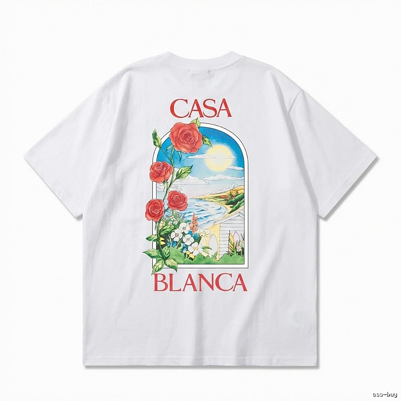 Casablanca retro printed white T-shirt