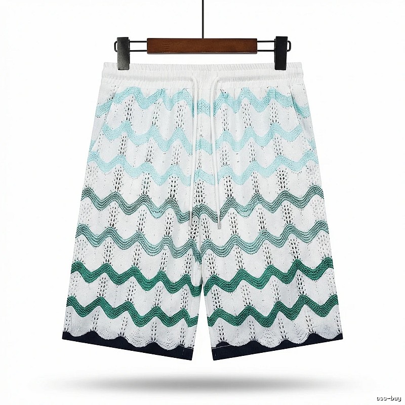 Casablanca Wave-patterned Retro Shorts