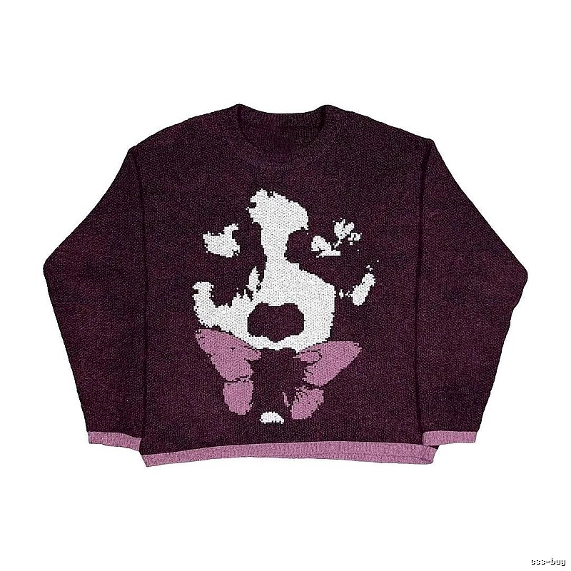 Casual Anime graphic sweater Black Knit Top for Streetwear Looks
