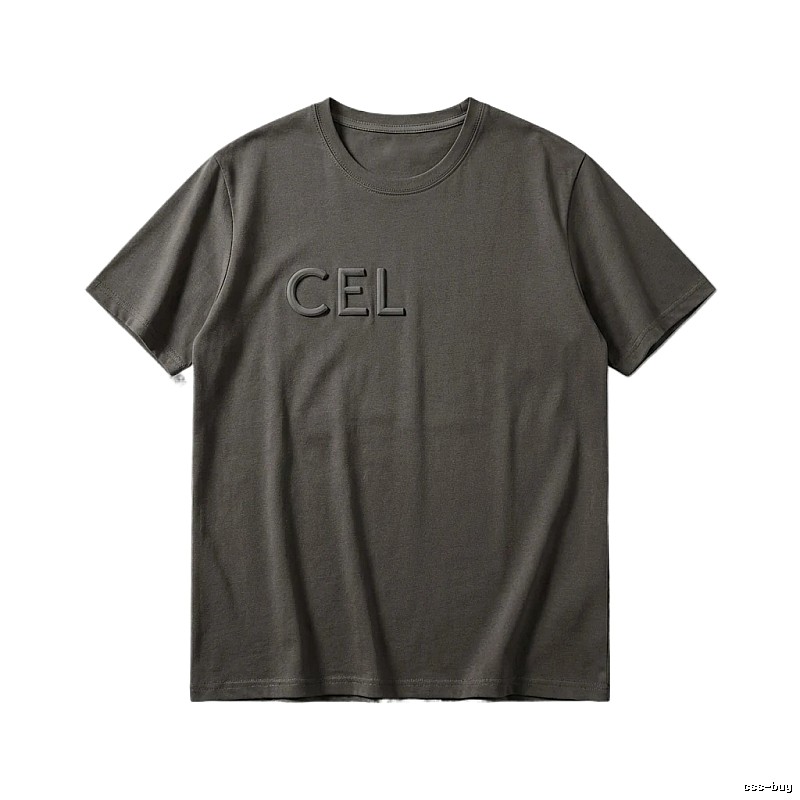 CELINE minimalist style dark gray T-shirt