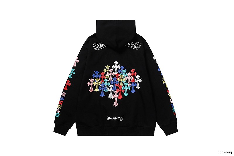 Chrome Hearts Compact Cross graphic hoodie Black Blue Cross for Sport-Inspired Styling