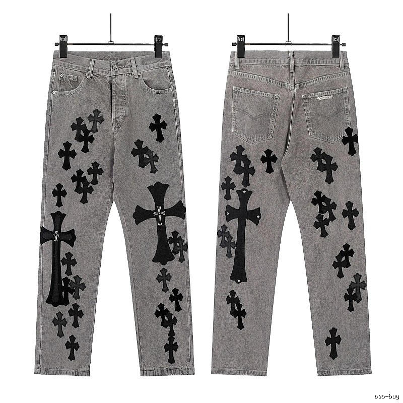 Chrome Hearts Compact Graphic jeans Light Denim Jeans for Smart Casual Looks