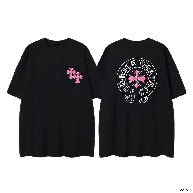 Chrome Hearts Cross Embroidered Street-style Black T-Shirt