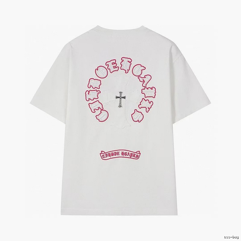 Chrome Hearts Cross Embroidered Street Style White T-Shirt