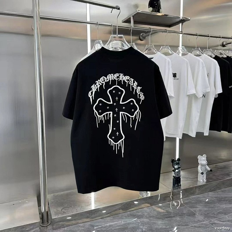 Chrome Hearts Cross Embroidery Street Style Black T-Shirt