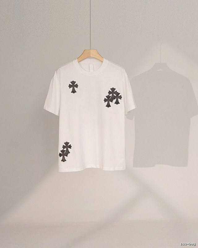 Chrome Hearts Cross Patch Street Style White T-Shirt