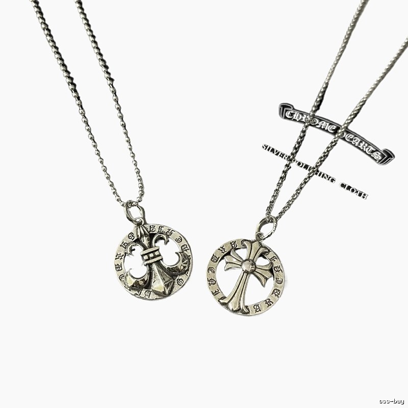 Chrome Hearts Cross Retro Style Silver Necklace