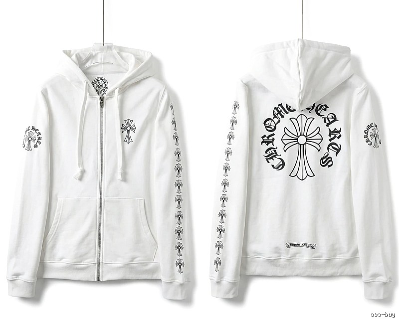 Chrome Hearts Cross Trendy White Hoodie
