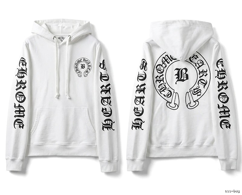Chrome Hearts Gothic-style white hoodie