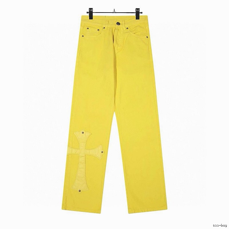 Chrome Hearts Streetwear Graphic jeans Light Denim Jeans with Logo Accent