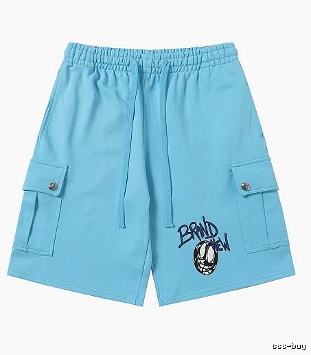 Chrome Hearts Trendy Cool Style Light Blue Shorts