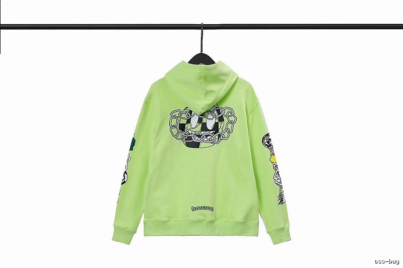 Chrome Hearts Urban Cross graphic hoodie Black Blue Cross with Casual Appeal