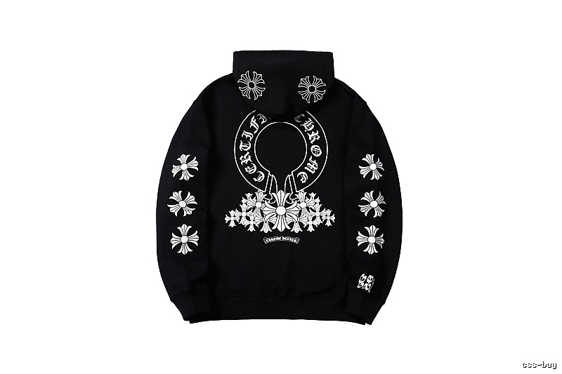 Chrome Hearts Urban Cross graphic hoodie Black Blue Cross with Statement Pattern