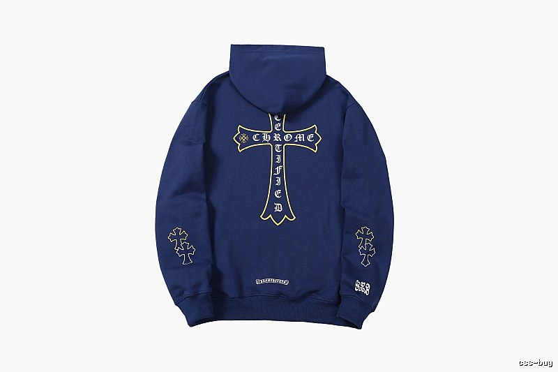 Chrome Hearts Weekend Cross graphic hoodie Black Blue Cross for Seasonal Looks