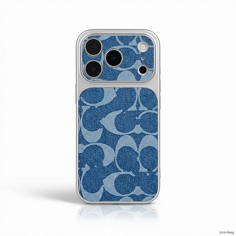 Coach denim-style blue iPhone case