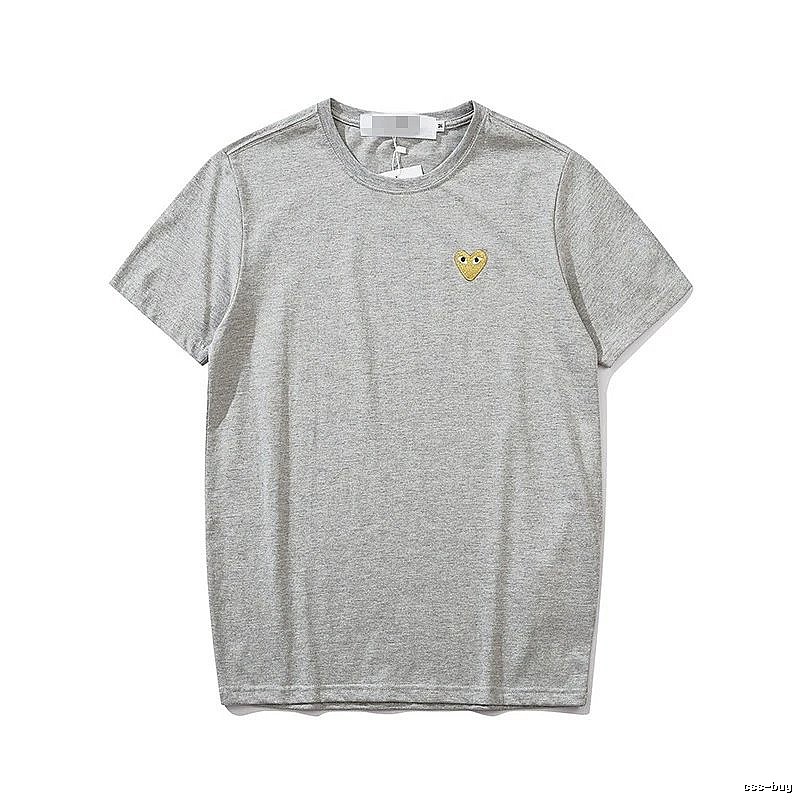 Comme des Garcons PLAY 2021-53 Gray Style 2153 Heart Logo T-Shirt Training Look