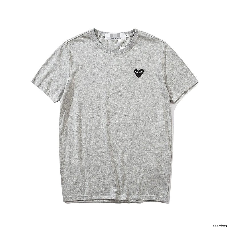 Comme des Garcons PLAY 2021-95 Gray Style 2195 Heart Logo T-Shirt Summer Styling