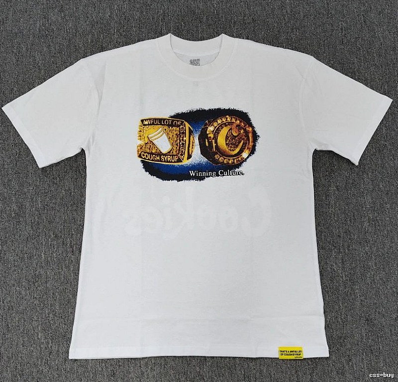 Cookies Championship Ring American Street Style White Short Sleeve T-Shirt